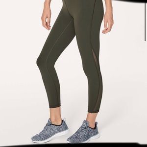 olive green lululemon train times leggings